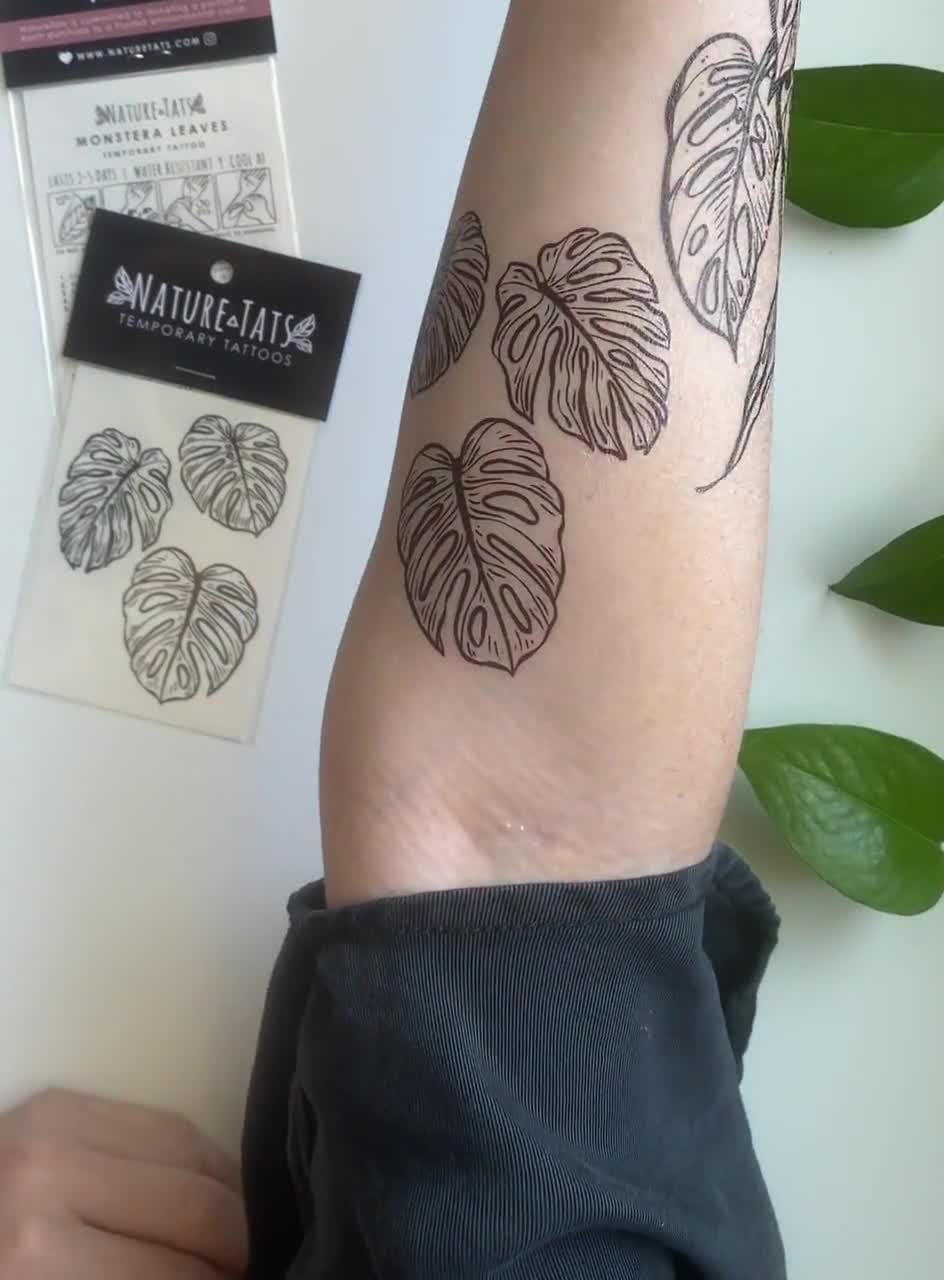 Monstera Leaves Temporary Tattoo, Tropical Nature Tattoo, Rare House Plants  Tattoo - Etsy