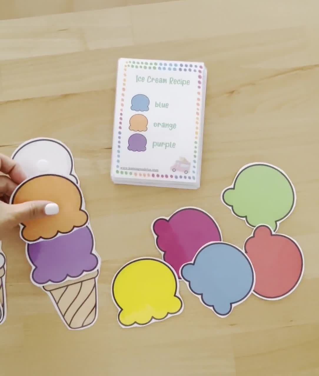 Build an Ice Cream Recipe Game Pretend Play Dramatic Play -   Matching  games, Pattern activities, Summer preschool activities