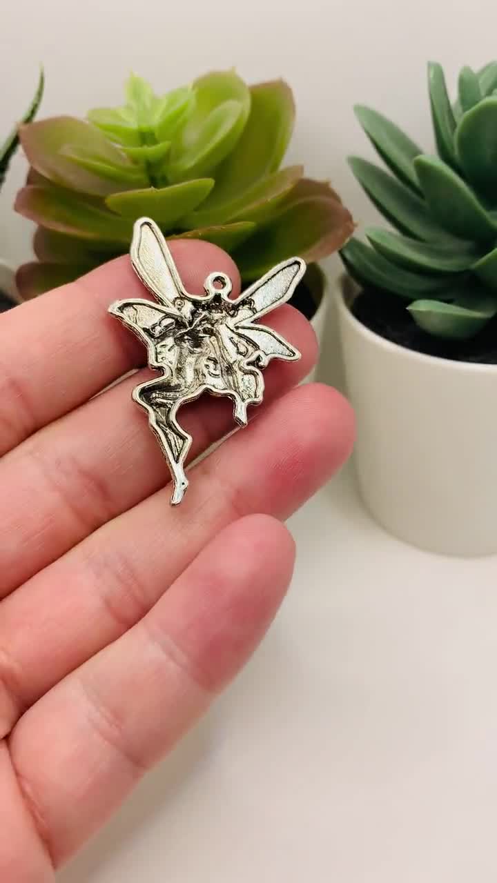 4, 20 or 50 Pieces: Silver Fairy Sprite Charms