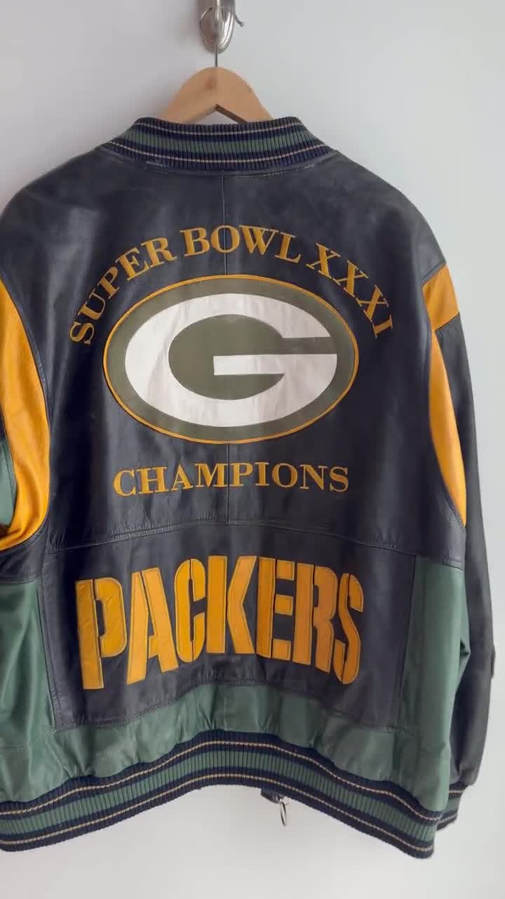 Vintage 1997 Leather Super Bowl Green Bay Packers Jacket