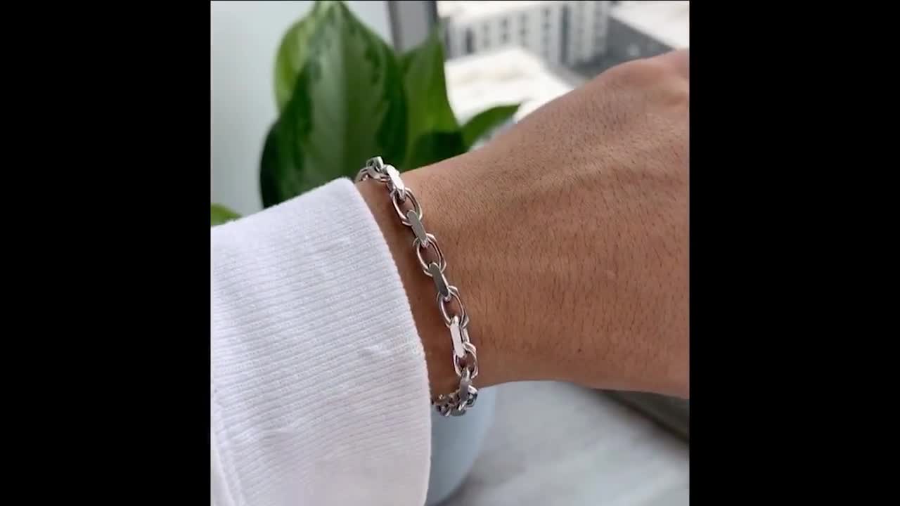 Diamondcut Forza Chain Bracelet 925 Sterling Silver Handmade Diamondcut Forza Chain Bracelet 925 Sterling Silver Handmade