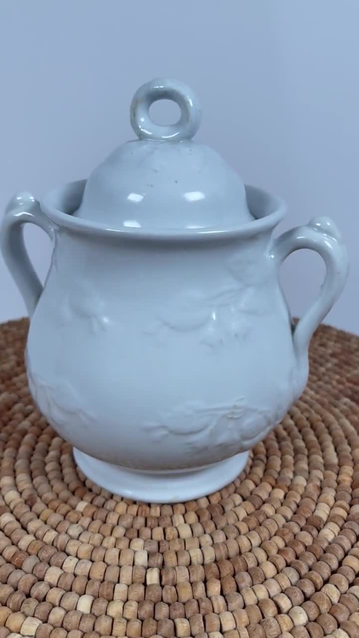 RARE J & G Meakin Ironstone Sugar Bowl and Lid 1869, J and G