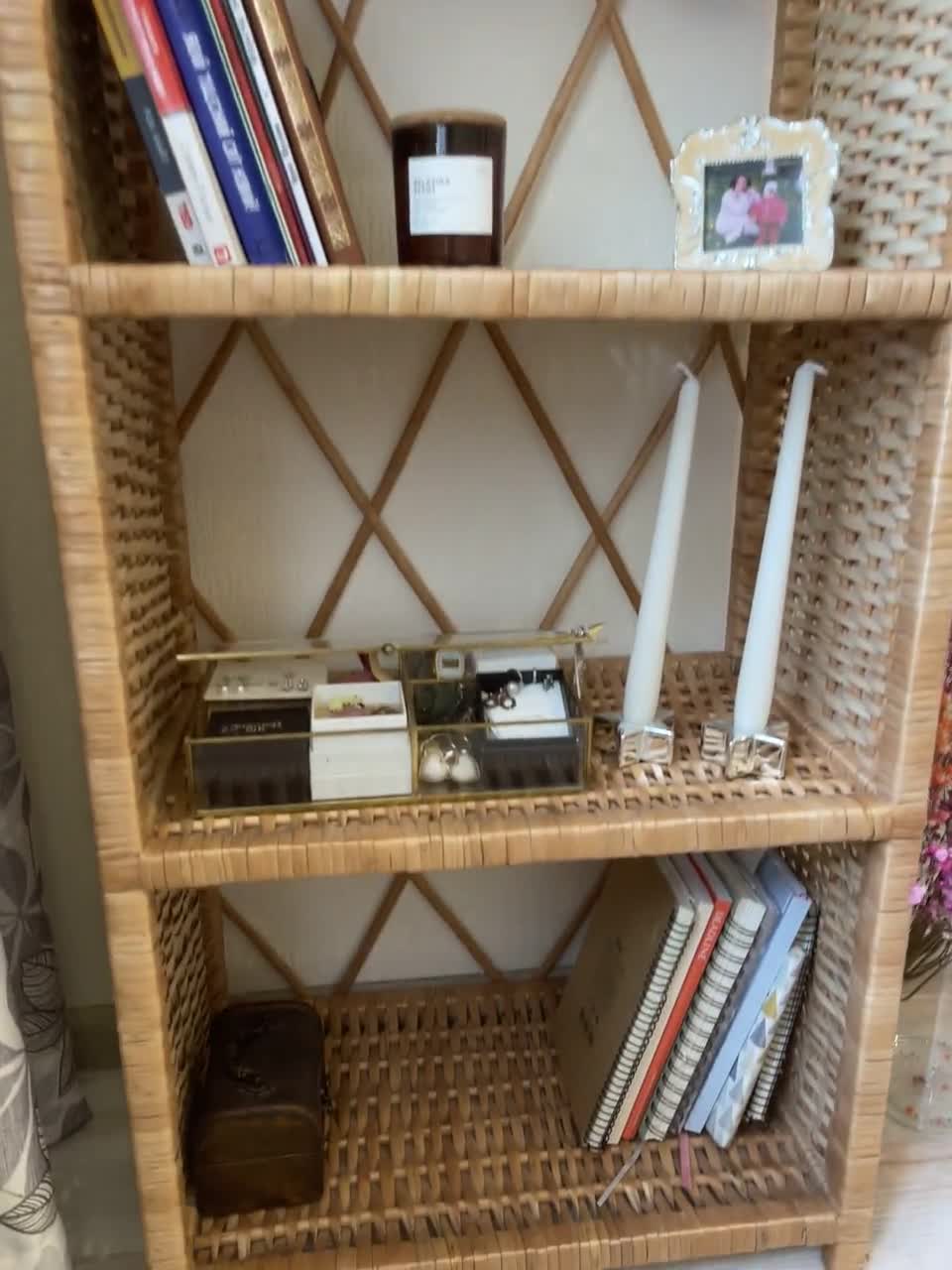 11月24日 販売〆切】ラタン製アーチ型4段ラック 昭和レトロ