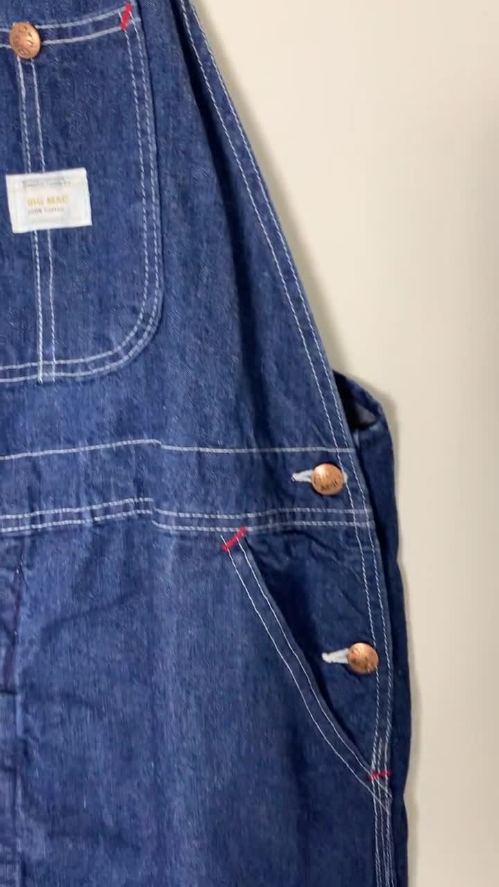 Vintage 60s Penneys Big Mac Blue Cotton Sanforized Denim Bib