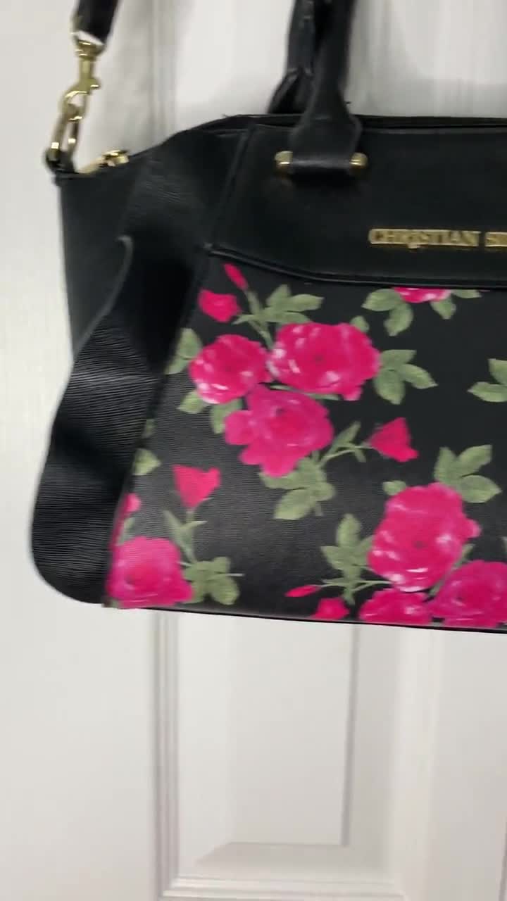 Christian Siriano | Bags | Christian Soriano Black Floral Handbag | Poshmark