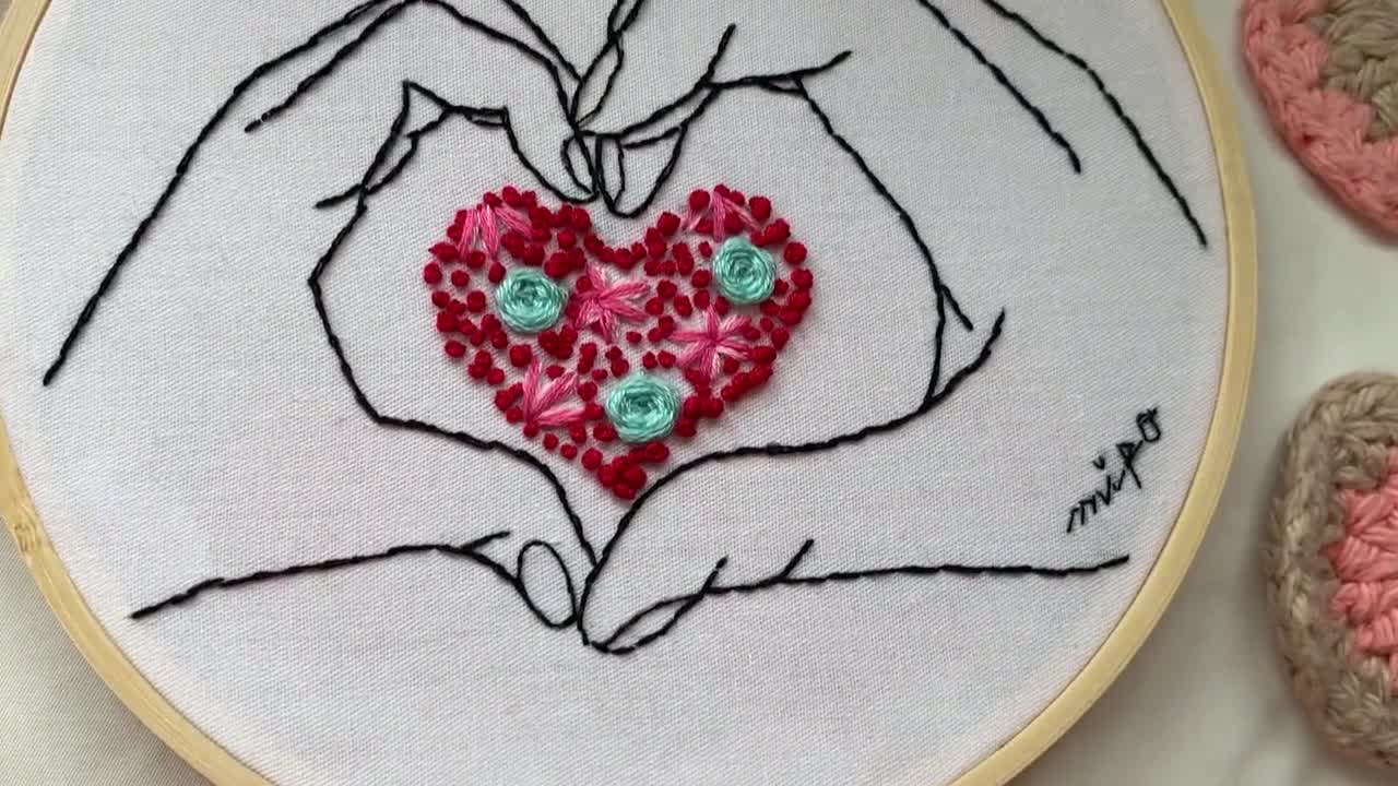 Love Embroidery Tutorial, Making on request A❤️P embroidery 😍