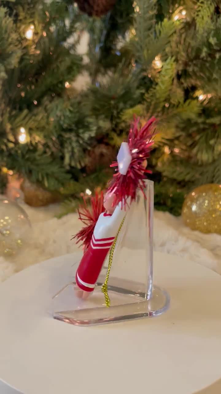 Personalized Cheerleader Ornament: Custom Uniform & Pom Poms video poster