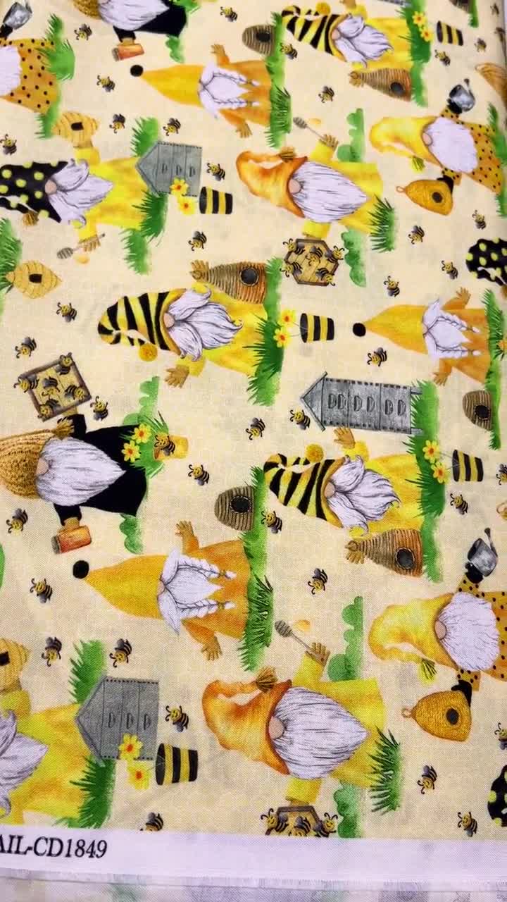 Timeless Treasures Home Is Where My Honey Is Beekeeper Gnomes Fabric
