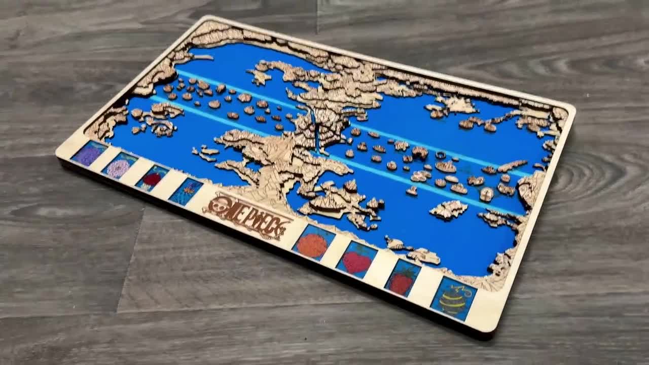 3D Pacifica Grand Line World Map Laser Cut Wood Multi