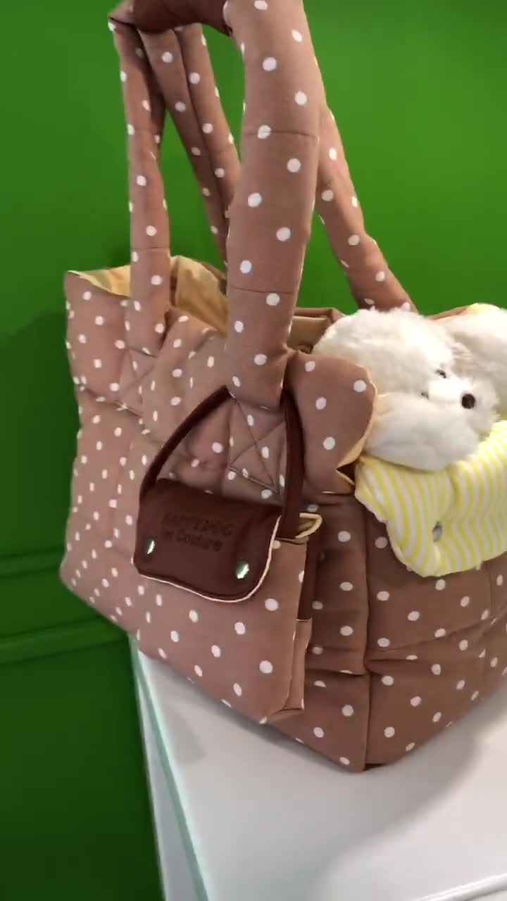 Beige Polka Dot Designer Dog Carrier Bag For Small Bag Puppy Birthday  Cotton Bed Small Carry On - Yahoo Shopping