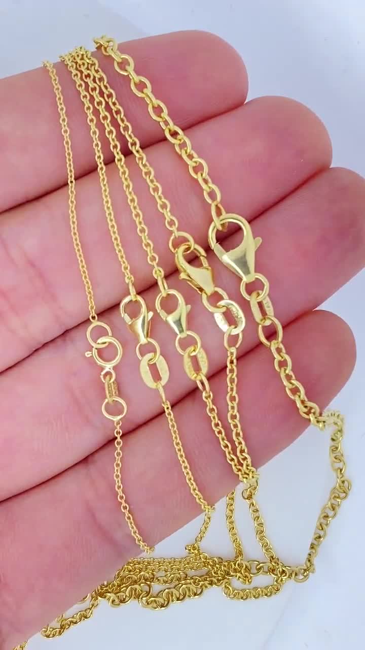 Solid 14K Gold Rolo Cable Chain, Ladies Gold Chain, Durable Gold Chain,  Pendant Chain, Everyday Gold Chain, Dainty Gold Chain 1mm 2mm 3mm