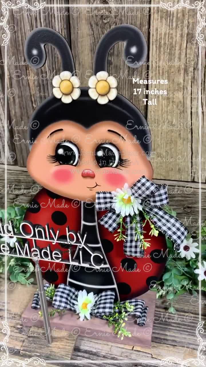 Ladybug decoration for summer, Ladybug centerpiece, wooden standing Ladybug sign, cute ladybug garden decor, Porch, patio, door, entry way video poster