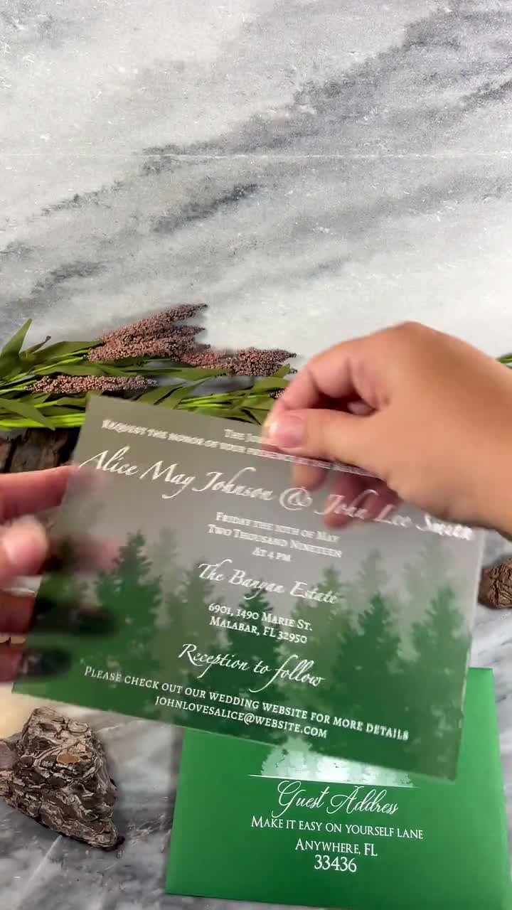 Frosted Forest Acrylic Invitation