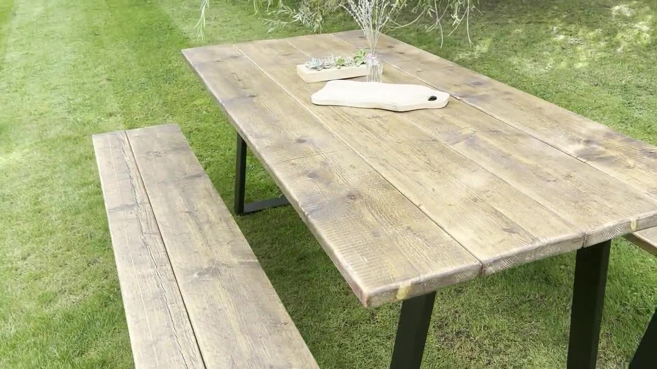 mesa de comedor para exterior madera termofusionada