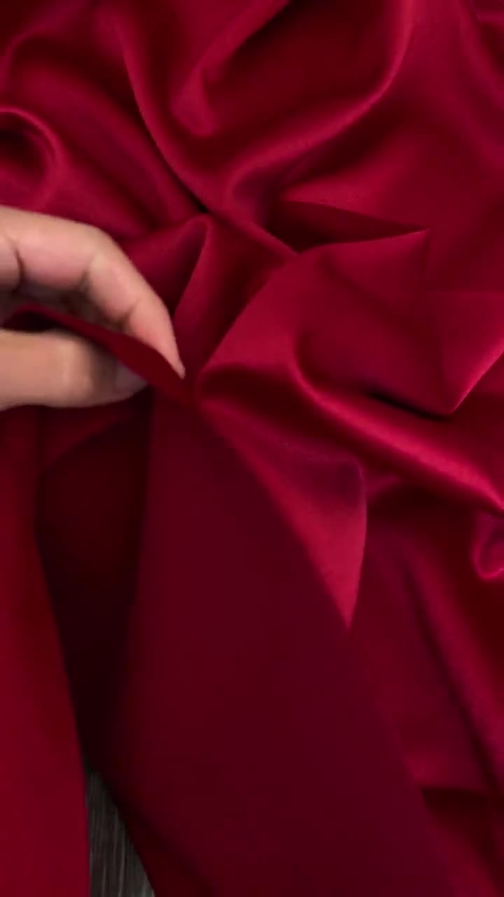 Dark Red Stretch Velvet Fabric 60'' Wide by the Yard for Sewing Apparel  Costumes Craft