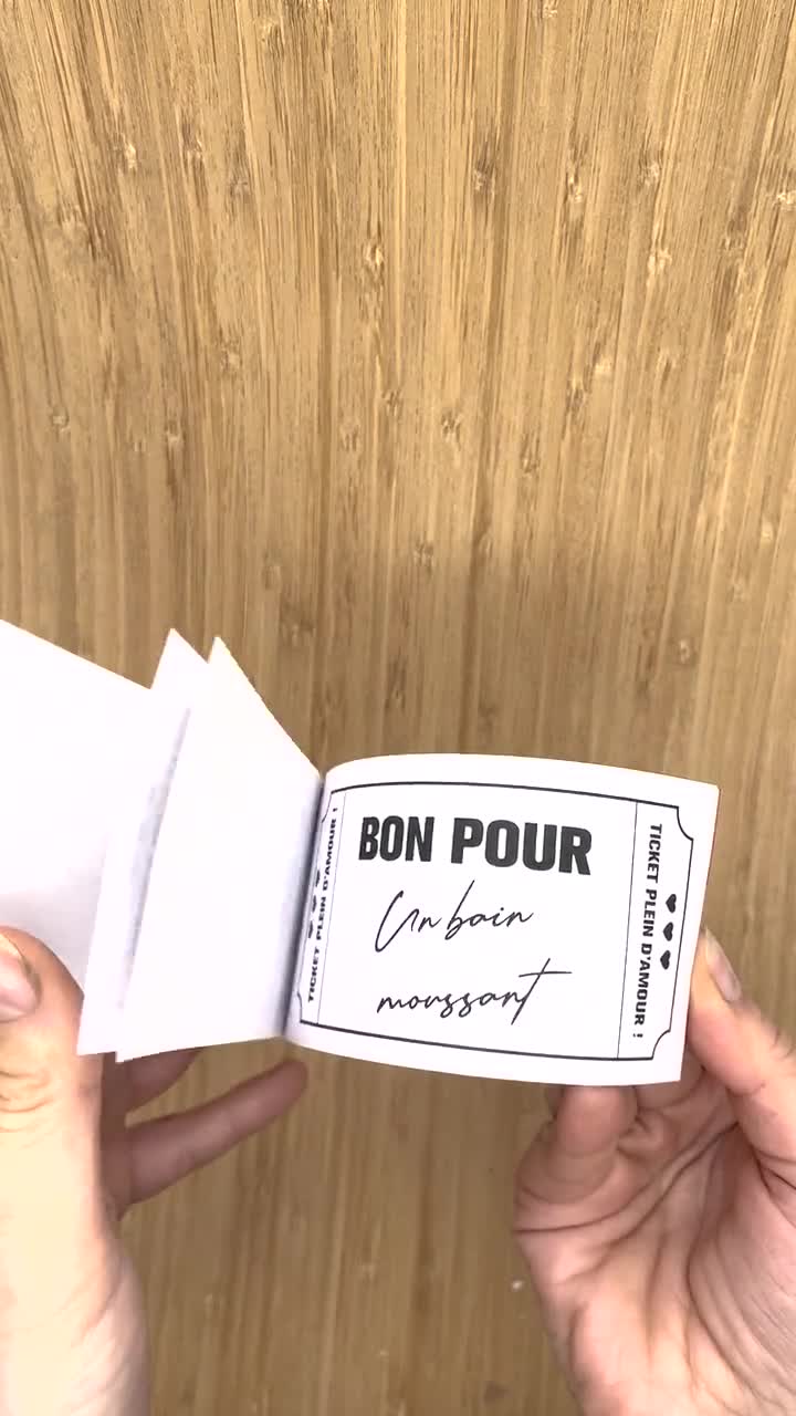 Carnet de 20 bons pour à offrir cadeau à personnaliser soi même -   France