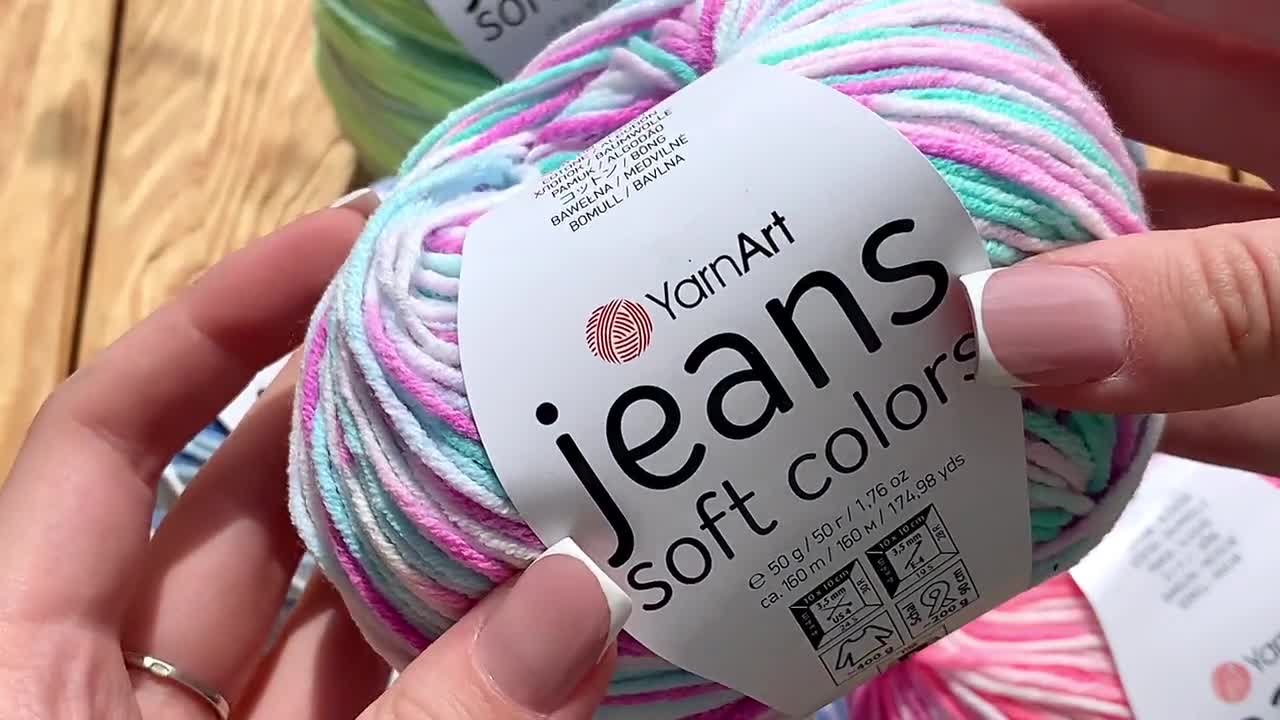YarnArt ジーンズ ソフトカラー コットンアクリル混紡糸 1.75オンス