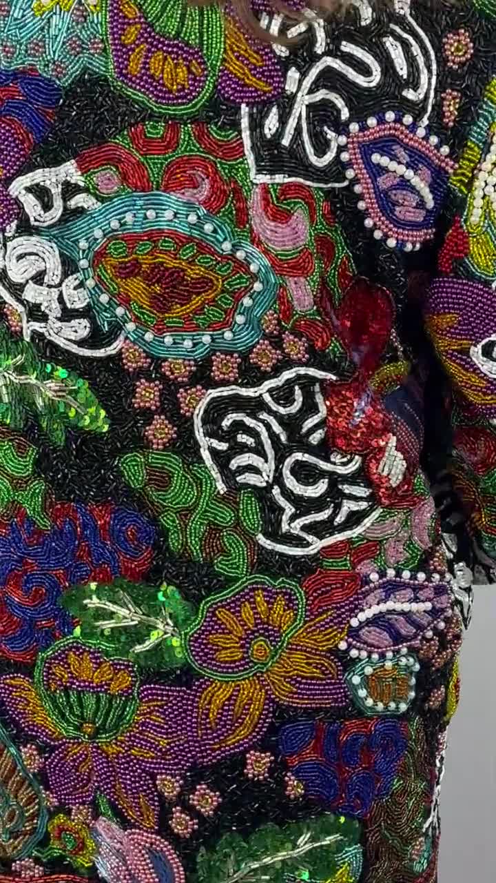 ジャケット・アウター Pe/Ry Garbardine Stretch beaded jacket