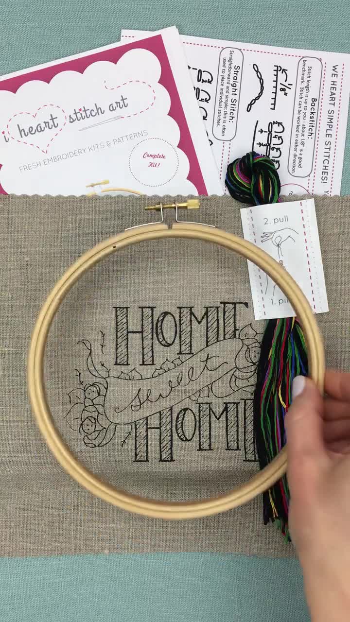 Home Sweet Home Embroidery Kit by iHeartStitchArt – Red Thread Studio