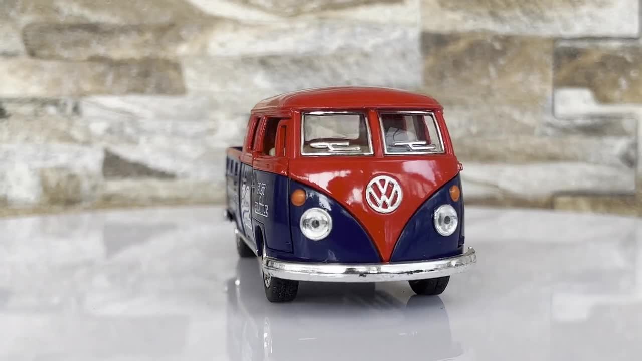 Volkswagen Bus Double Cab Pickup 1963, Model Car, Diecast Car, 1