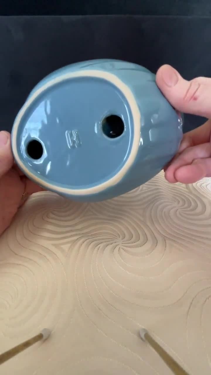 1980's Ceramic Blue Swan, H on Bottom, Exc. VTG Cond., Holds