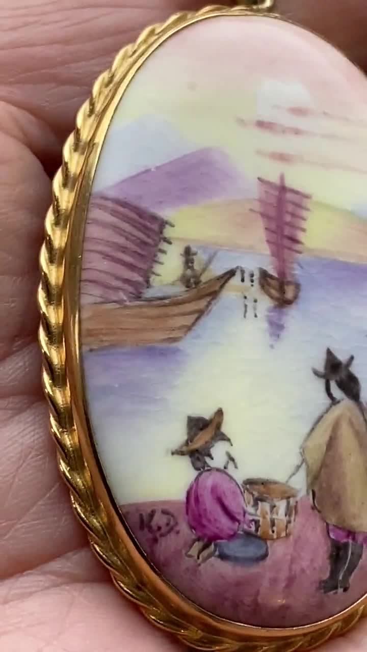 ヴィンテージ コールポート ハンドペイント セラミック & 金箔