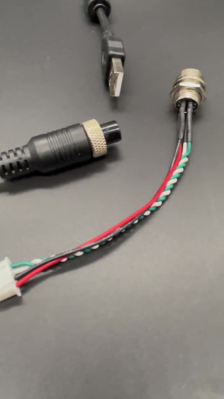 USB to GX12 Coiled Cable for Pokornyi Sim Racing Wheel | Plug