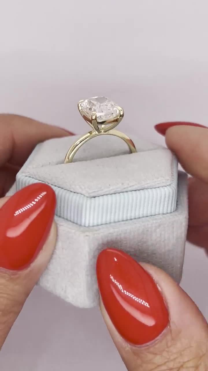 Carat Lab Diamond Ring CT Elongated Cushion Diamond IGI