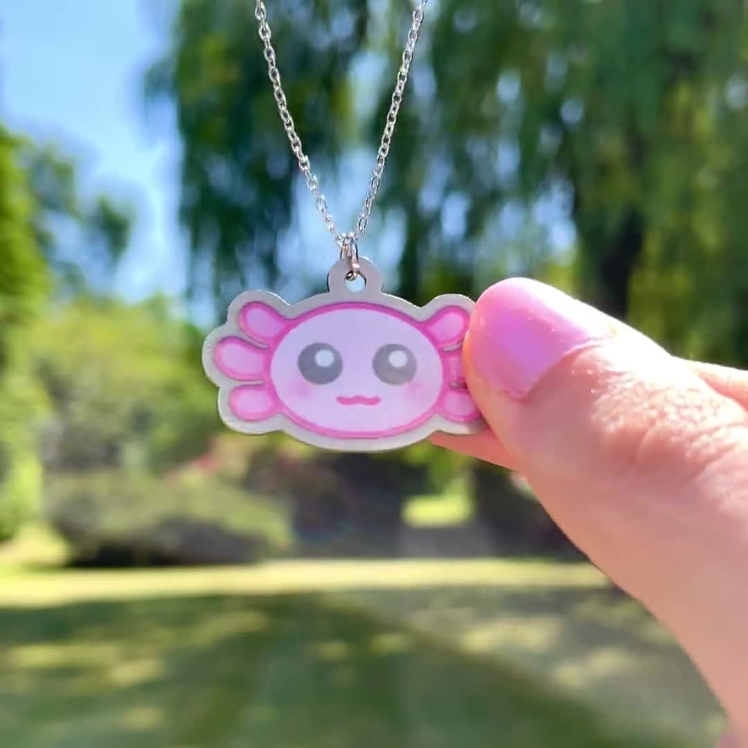 Collana Axolotl Carina Con Ciondolo A Forma Di Salamandra, Zirconio Viola E Zaffiro Blu, Regalo Perfetto Per Ragazzi E Ragazze