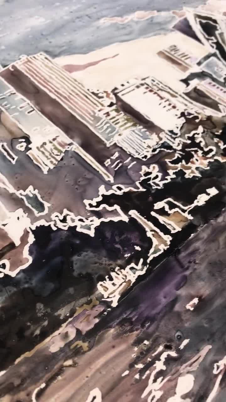 シドニーオペラハウスの街並み - 水彩画 シドニー オーストラリア 美術