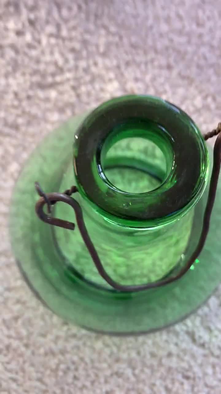 Vintage Green Depression Glass Bug Catcher, Hanging Fly Trap - Etsy