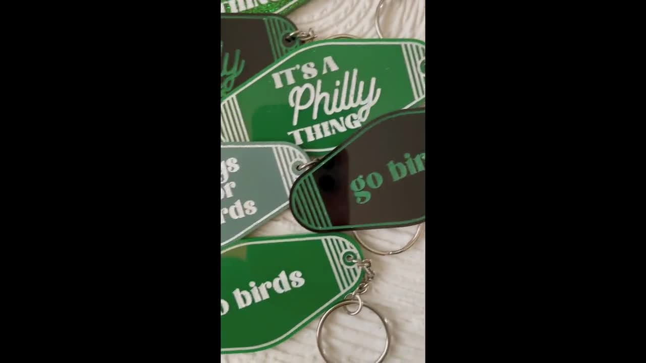 TheRedheadDesignShop It's A Philly Thing - Go Birds - Philly Sports Keychain - Retro Key Chain - Philadelphia Gifts - Basket Stuffer