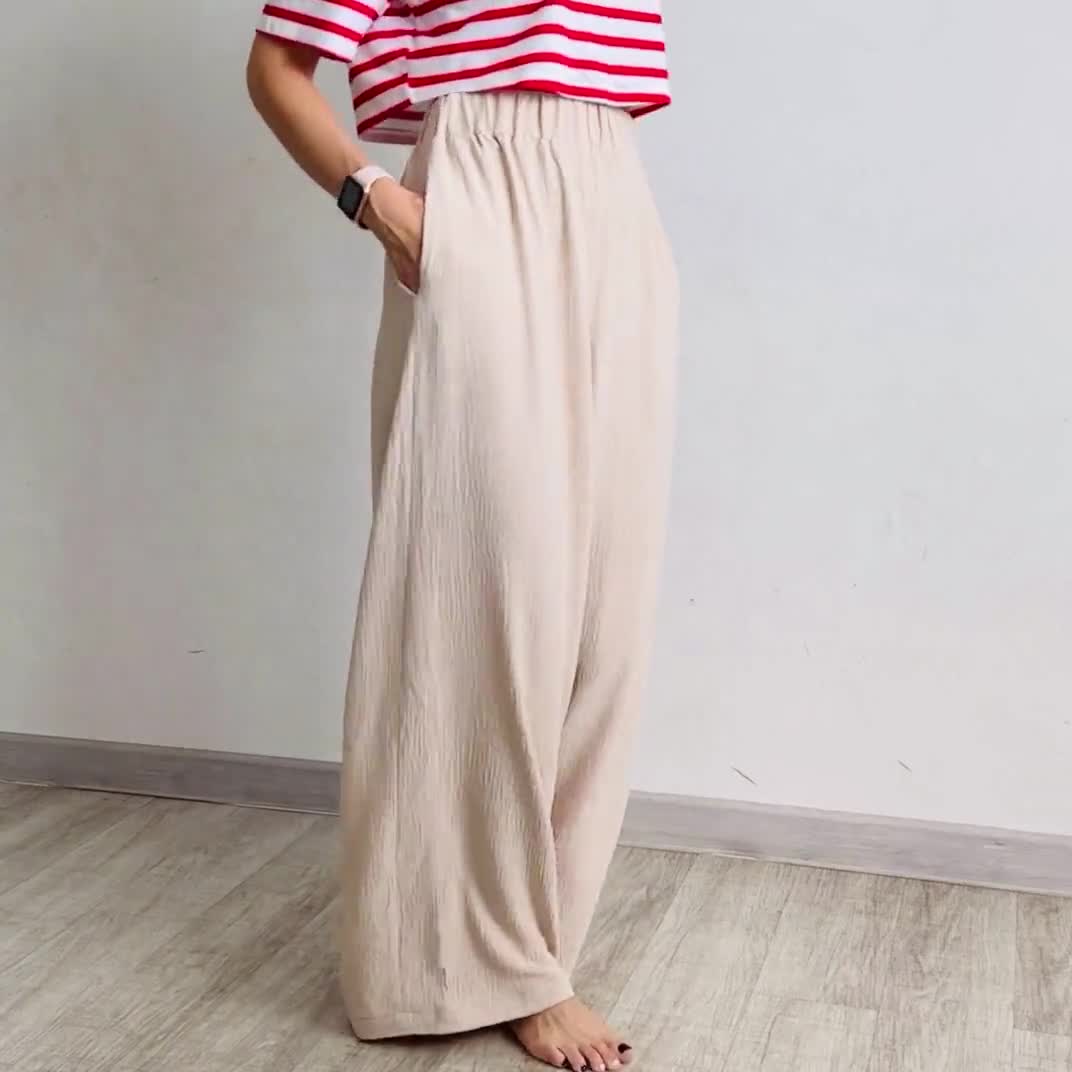 Wide Leg Pants for Women Sewing Pattern in 5 Sizes and
