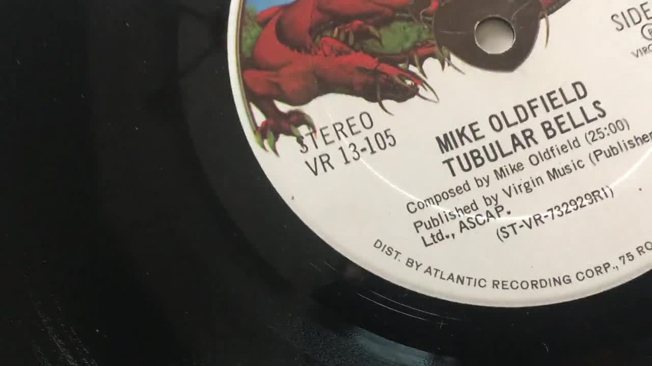 Mike Oldfield - Álbum de discos de vinilo LP de Tubular Bells, Virgin - VR  13-105, 1973, edición original, image size:1280x720