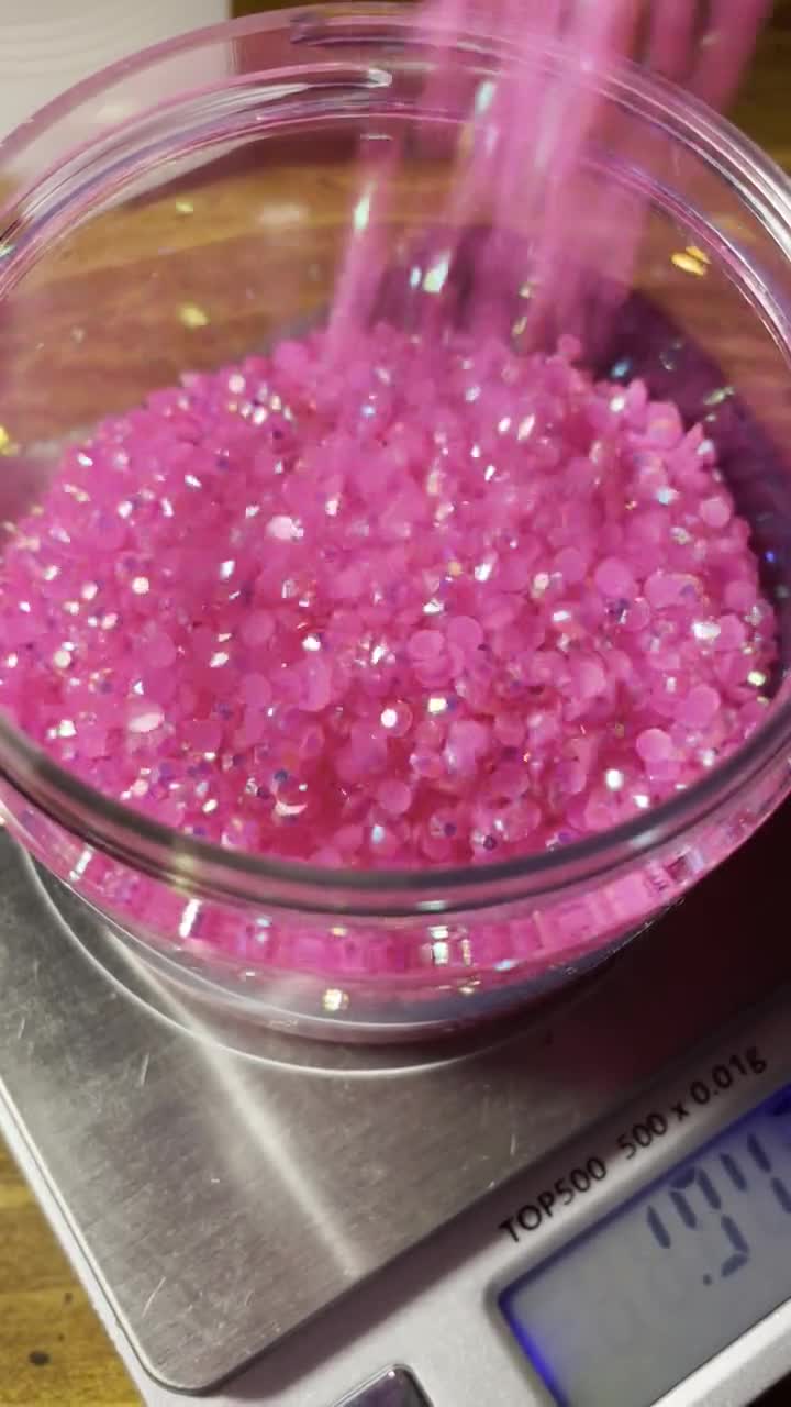 HOT PINK AB SS16 4MM Resin Jelly Rhinestones 