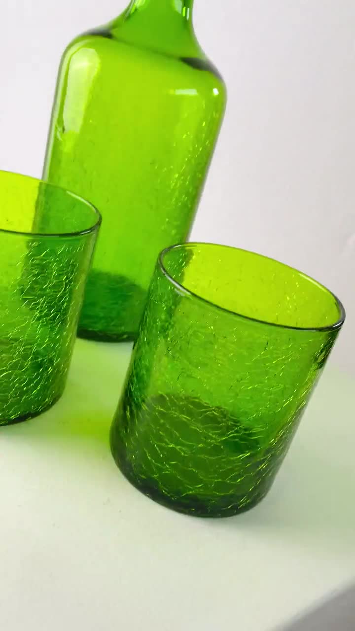 ヴィンテージ ムラーノガラスセット - グラス3個とデキャンタ