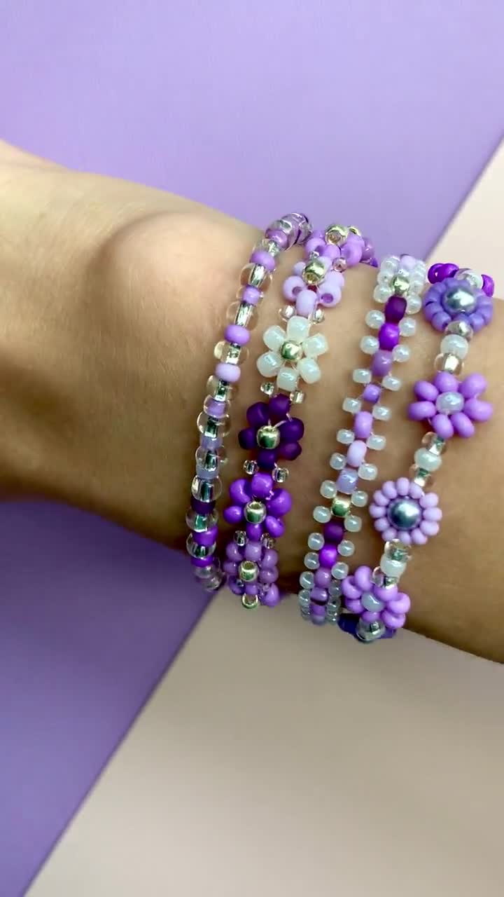 ブレスレット LANARCHIVE Babette Beads Bracelet Rory Solid Color With Gold And Pearls Small Sequin Stretch