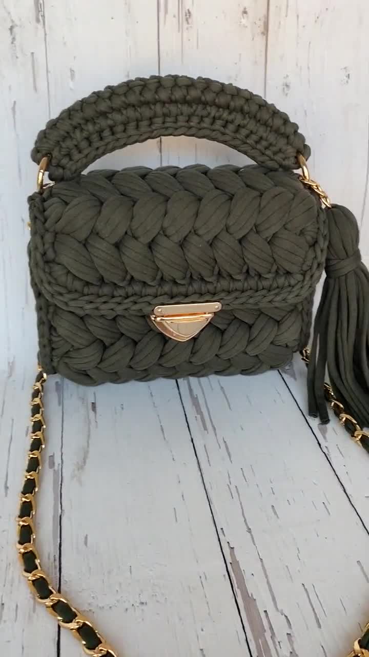 Women Fashion PU Leather Woven Bag Trendy Knitted Shoulder Bag