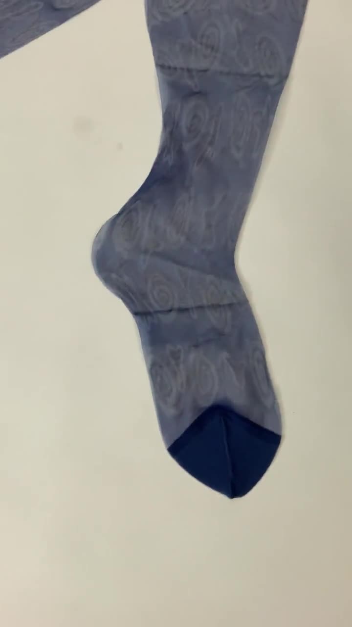 Collant Femme Jasmin Vintage - Couleur Ciel Blue - Taille Unique Regular - Sandalfoot - New Old Stock Avec étiquettes