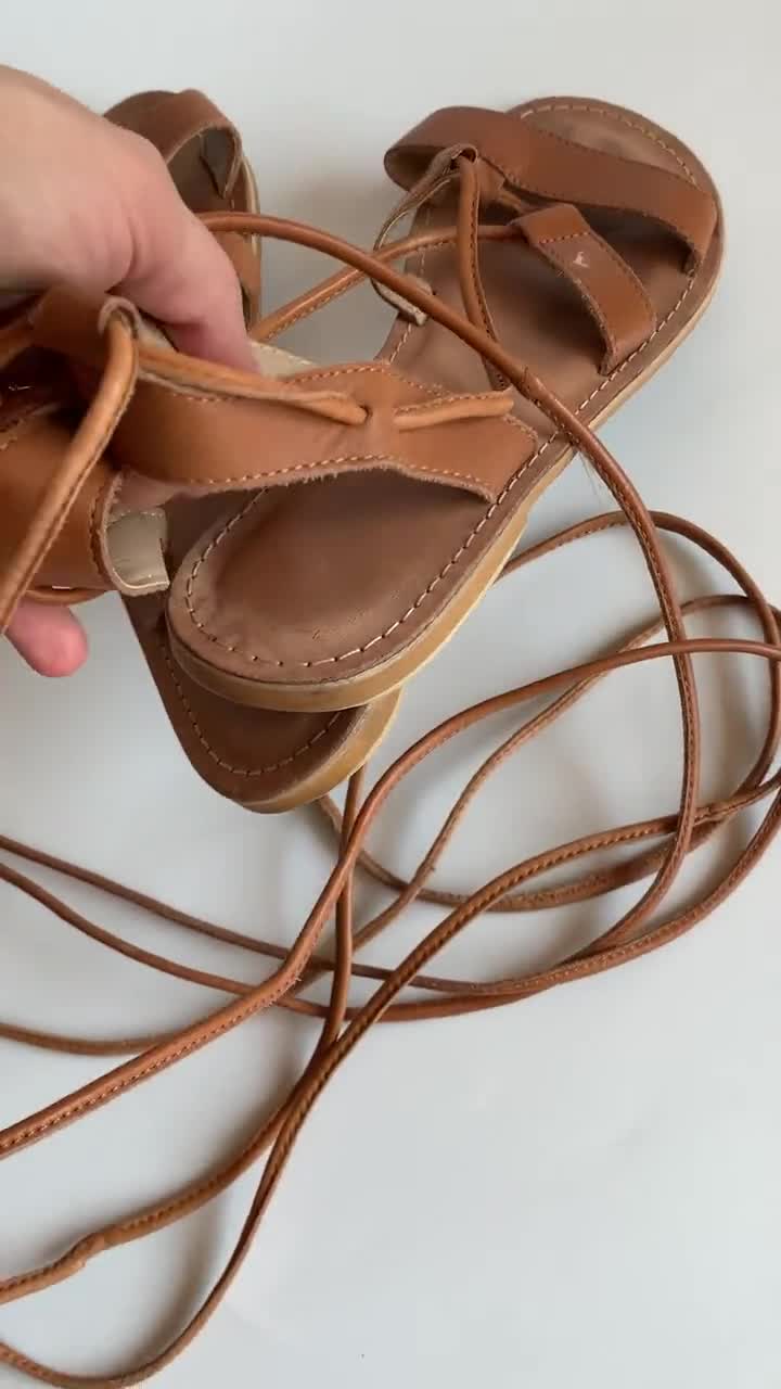 Lace Up Sandals Tie Up Dress Summer Flat Sandals For Women, Women's Casual  Strappy Sandals, Gladiator Sandals Women For Work Walking Casual Shoes |  SHEIN USA