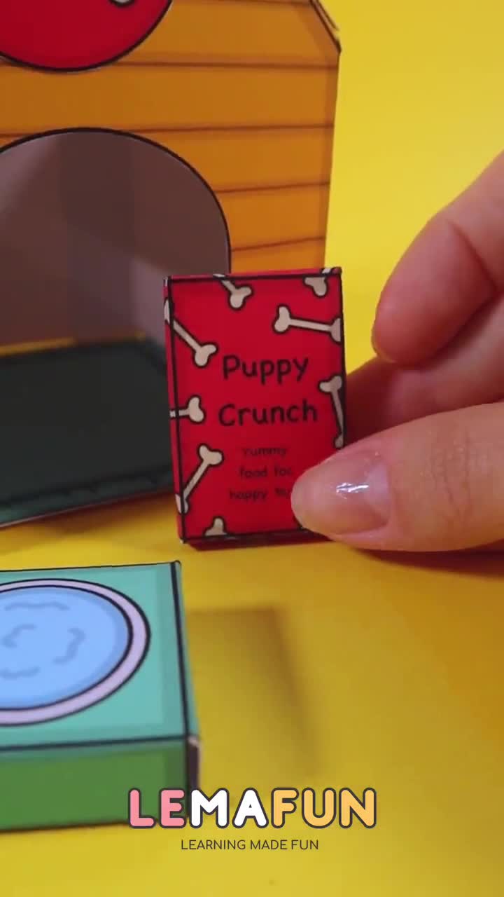 印刷可能な子犬の家のクラフト |犬のごっこ遊びアクティビティ | DIY