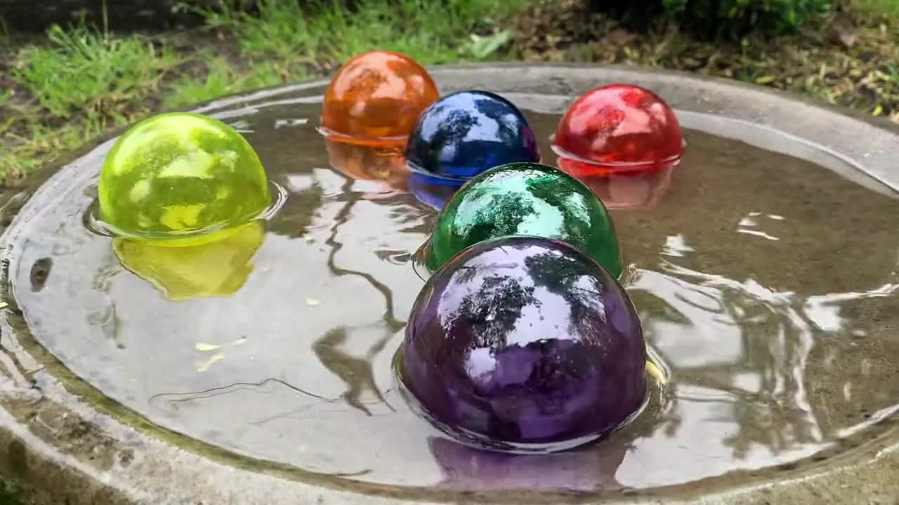Glass Floats Prismatic Set of 6 Hand Blown Glass Balls