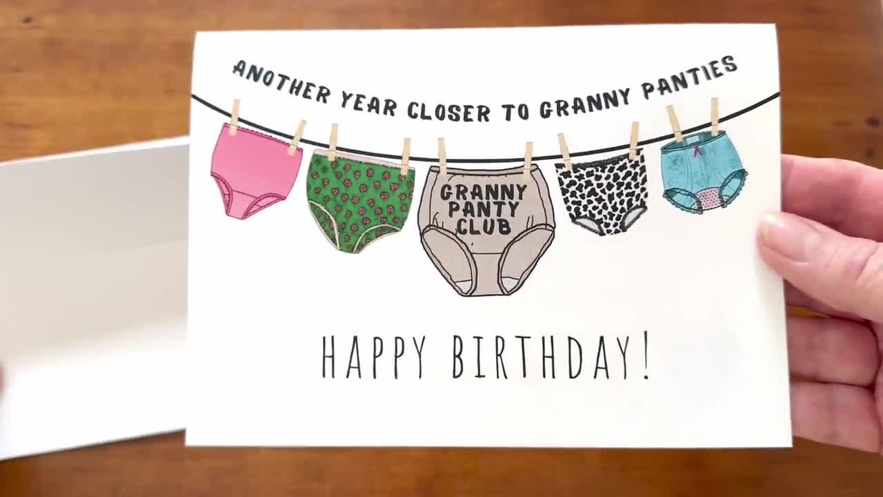 PRINTABLE Birthday Card & Envelope for Girlfriend, Best Friend, Sister,  Funny Snarky DIGITAL DOWNLOAD Granny Panties Birthday Greeting Cards