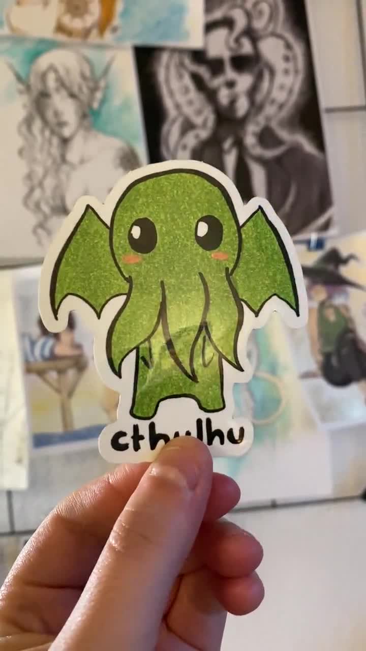 Lovecraft CTHULHU Chibi Autocollant Mignon, Cadeau Pour Lui, Cadeau Geek,  Créature Fantastique, Autocollant Halloween 