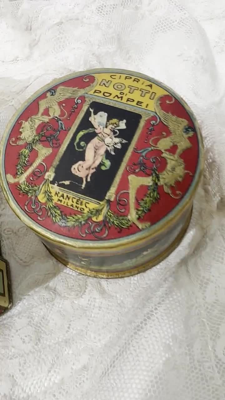 Boîte à Poudre Ancienne L.T Piver POMPEIA - Carton Fantaisie Vintage Beauté