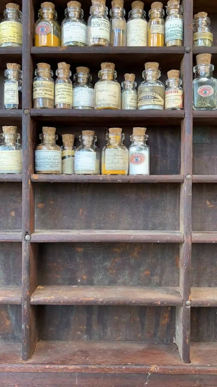 Spanish Antique Apothecary Cabinet, ca. 1800s with Original Bottles –  Antiquities Warehouse