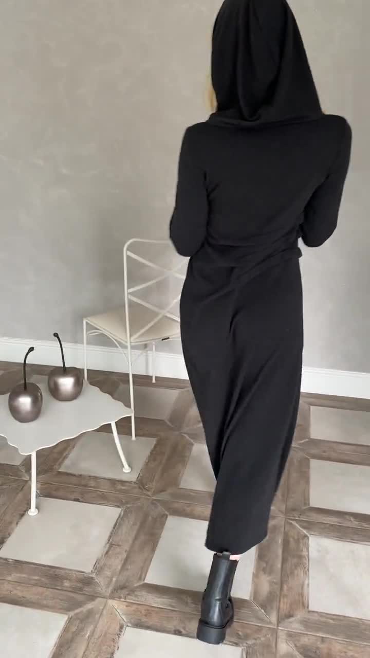 Lumignon ルミニョン LL hooded long dress ブラック Lumignon ルミニョン LL hooded long dress ブラック