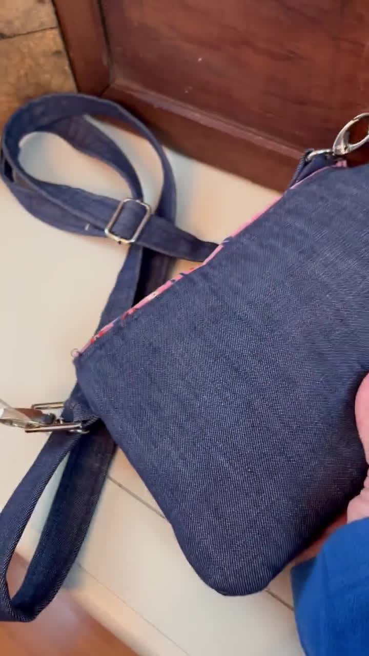 ◆THE MUSEUM VISITOR◆ WASHED DENIM MINIBAG PINK BLUE 12437 THE MUSEUM VISITOR】 WASHED DENIM MINIBAG (WHITE BLUE)