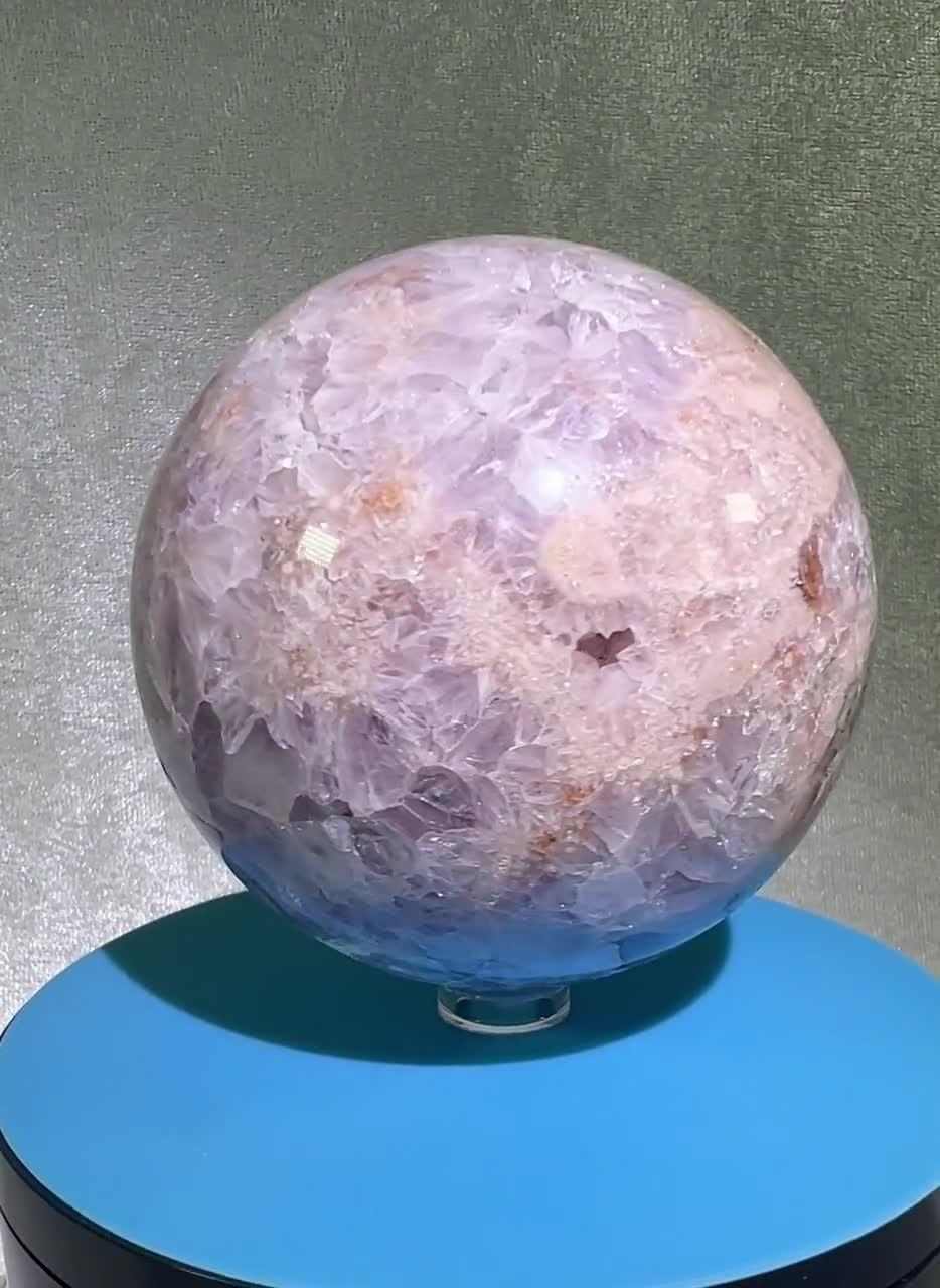 ピンク ドゥルージー アメジスト スフィア: 希少クリスタル