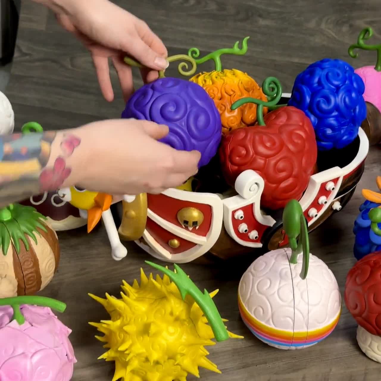 Devil Fruit Coasters & Thousand Sunny Fruit Bowl Decorative Akuma